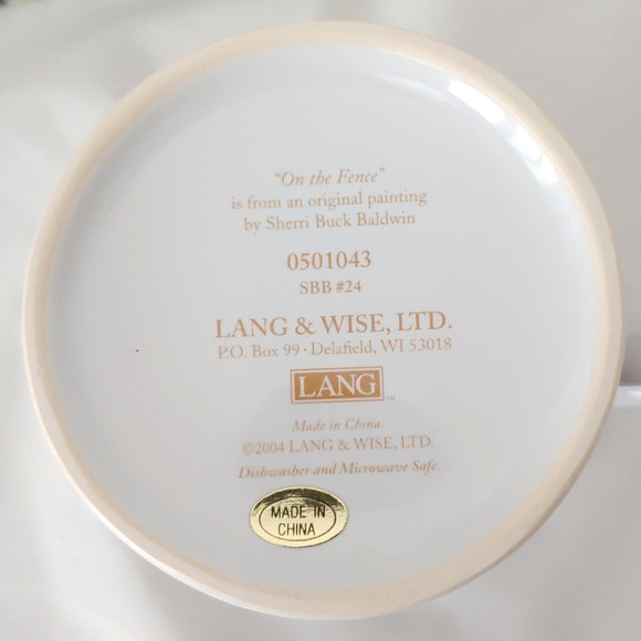 Gift for Bird Lover Coffee Mug Sparrow On The Fence Lang & Wise Vintage 2004 - Picture 11 of 16